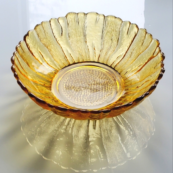 10"๐ป"Country Garden"๐ป Honey Gold ๐ป Bowl by Anchor Hocking - Picture 3 of 9